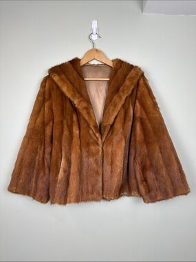Vintage Fur coat red fox coloured mink pockets mob boss wife old money